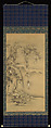 Eight Daoist Immortals, Cranes, and Gibbons, Kano Tanshin (Morimasa) (Japanese, 1653–1718), Triptych of hanging scrolls; ink and color on silk, Japan