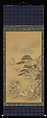 Eight Daoist Immortals, Cranes, and Gibbons, Kano Tanshin (Morimasa) (Japanese, 1653–1718), Triptych of hanging scrolls; ink and color on silk, Japan