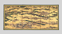The Rebellions of the Hōgen and Heiji Eras, Pair of six-panel folding screens; ink, color, gold, and gold leaf on paper, Japan