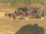 57.156.4 Detail 1 The Rebellions of the Hōgen and Heiji Eras, Pair of six-panel folding screens; ink, color, gold, and gold leaf on paper, Japan