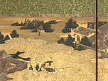 The Rebellions of the Hōgen and Heiji Eras, Pair of six-panel folding screens; ink, color, gold, and gold leaf on paper, Japan