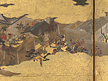 The Rebellions of the Hōgen and Heiji Eras, Pair of six-panel folding screens; ink, color, gold, and gold leaf on paper, Japan