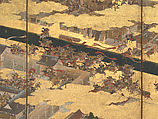 The Rebellions of the Hōgen and Heiji Eras, Pair of six-panel folding screens; ink, color, gold, and gold leaf on paper, Japan