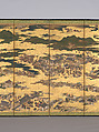 57.156.5, panel 3, 4 The Rebellions of the Hōgen and Heiji Eras, Pair of six-panel folding screens; ink, color, gold, and gold leaf on paper, Japan