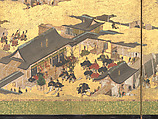 The Rebellions of the Hōgen and Heiji Eras, Pair of six-panel folding screens; ink, color, gold, and gold leaf on paper, Japan