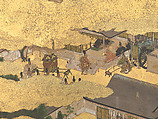 The Rebellions of the Hōgen and Heiji Eras, Pair of six-panel folding screens; ink, color, gold, and gold leaf on paper, Japan