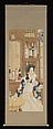Café Waitress (Jokyū), Shimazaki Ryūu (Japanese, 1865–1937), Hanging scroll; ink and color on silk, Japan