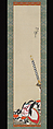 Ichikawa Danjūrō as Arajishi Otokonosuke and Matsumoto Kōshirō as Nikki Danjō, in a performance of Meiboku Sendai Hagi, Kitano Tsunetomi (Japanese, 1880–1947), Pair of hanging scrolls; ink, color, gold, silver, and mica on silk, Japan