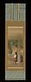 Murasaki Shikibu at Ishiyamadera Temple, based on the print “The Moon at Ishiyama,” from the series One Hundred Aspects of the Moon (Tsuki hyakushi: Ishiyama no tsuki), Tsukioka Yoshitoshi (Japanese, 1839–1892), Hanging scroll; ink and color on silk, Japan