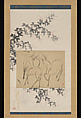 Preliminary Drawing of Three Deer Mounted on a Hanging-scroll Painting of Flowering Bush Clover, Ogata Kōrin (Japanese, 1658–1716) (sketch of three deer), Hanging scroll; ink, color and gold pigment on paper, Japan