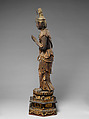 Attendant Bodhisattva Seishi, Wood with lacquer, gold paint, gold leaf, and inlaid crystal, Japan