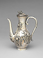 Five-piece silver tea and coffee service with iris patterns, Silver, Japan