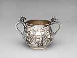 Five-piece silver tea and coffee service with iris patterns, Silver, Japan