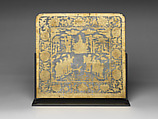 Table screen with immortals, Pewter, brass, China