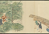 Illustrations of Uji Tea Production, Painting by Saitō Motonari (Japanese, active ca. 1800), Handscroll of thirty-two sheets reformatted as a folding album (orihon), Japan