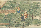 Illustrations of Uji Tea Production, Painting by Saitō Motonari (Japanese, active ca. 1800), Handscroll of thirty-two sheets reformatted as a folding album (orihon), Japan
