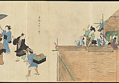 Illustrations of Uji Tea Production, Painting by Saitō Motonari (Japanese, active ca. 1800), Handscroll of thirty-two sheets reformatted as a folding album (orihon), Japan