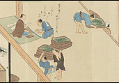 Illustrations of Uji Tea Production, Painting by Saitō Motonari (Japanese, active ca. 1800), Handscroll of thirty-two sheets reformatted as a folding album (orihon), Japan