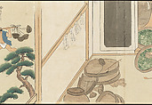 Illustrations of Uji Tea Production, Painting by Saitō Motonari (Japanese, active ca. 1800), Handscroll of thirty-two sheets reformatted as a folding album (orihon), Japan