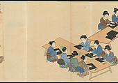 Illustrations of Uji Tea Production, Painting by Saitō Motonari (Japanese, active ca. 1800), Handscroll of thirty-two sheets reformatted as a folding album (orihon), Japan
