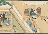 Illustrations of Uji Tea Production, Painting by Saitō Motonari (Japanese, active ca. 1800), Handscroll of thirty-two sheets reformatted as a folding album (orihon), Japan