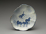 Bowl with four horses, Porcelain painted in underglaze cobalt blue (Jingdezhen ware), China