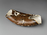 Vessel in the shape of a leather wrapper, Porcelain with brown glaze (Ding ware), China