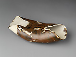 Vessel in the shape of a leather wrapper, Porcelain with brown glaze (Ding ware), China