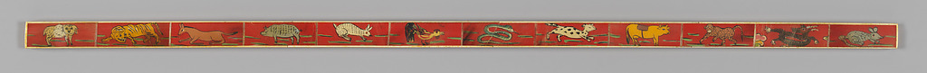 Ruler, Wood, bone, and painted ox horn	, Korea