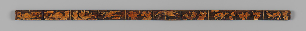 Ruler, Wood, bone, painted ox horn; bamboo, black lacquer, Korea
