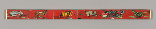 Ruler, Wood, bone, and painted ox horn	, Korea