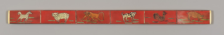 Ruler, Wood, bone, and painted ox horn	, Korea