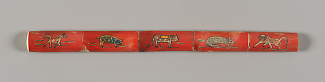 Ruler, Wood, bone, and painted ox horn	, Korea
