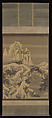 Inn and Travelers in Snowy Mountains, Yuan Yao (Chinese, active 1730–after 1778), Hanging scroll; ink and color on silk, China