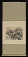 Rainy Landscape, Kim Su-gyu (Korean, active late 18th–early 19th century), Album leaf mounted as a hanging scroll; ink and color on bast fiber, Korea