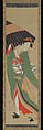 Beautiful Lady, Chōkōsai Eishō (Japanese, 1793–99), Hanging scroll; ink and color on silk, Japan
