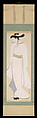 The Heron Maiden, Yamamura Kōka 山村耕花 (Japanese, 1886–1942), Hanging scroll; ink, color, silver, gold, and mica on silk, Japan