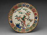 Plate, Pottery decorated in polychrome enamels (Hizen ware, Kutani type), Japan