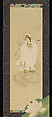 White-Robed Willow Kannon, Suzuki Shūitsu 鈴木守一 (Japanese, 1823–1889), Hanging scroll; ink, color, gold, and silver on silk, Japan