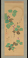 Moon and Kudzu Vine, Sakai Hōitsu (Japanese, 1761–1828), Hanging scroll; ink and color on silk, Japan