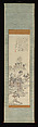 Returning to the Mountains, Accompanied by Cranes, Tanomura Chikuden (Japanese, 1777–1835), Hanging scroll; ink and color on satin, Japan