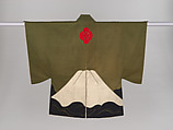Battle surcoat (jinbaori) with Mount Fuji and waves, Napped wool (rasha) with wool applique; brocaded silk lining, Japan