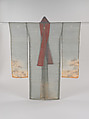 Summer robe (hito-e) with cranes and pines, Plain-weave silk with paste-resist dyeing, Japan