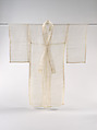 Summer robe (hito-e) with cranes and pines, Plain-weave silk with paste-resist dyeing, Japan