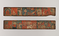 Pair of Manuscript Covers with Buddhist Scenes, Distemper on wood, Nepal (Kathmandu Valley)