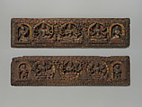 Pair of Buddhist Manuscript Covers, Polychrome and gold on wood, Nepal (Kathmandu Valley)