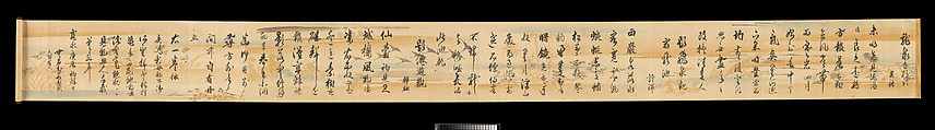Three Poems from Poetry in the Three Styles (Santai shi), Okamoto Hansuke (Mumei) (Japanese, 1575–1657), Handscroll: ink on paper decorated in color, Japan