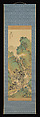 Waterfall in Summer Mountains, Nakabayashi Chikutō (Japanese, 1776–1853), Hanging scroll; ink and color on silk, Japan
