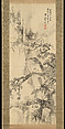 Wild Hawk on a Tree  野鷹棲樹図 (Notaka seiju zu), Yamamoto Baiitsu 山本梅逸 (Japanese, 1783–1856), Hanging scroll; ink on satin, Japan