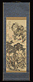 Pines and Cranes of Longevity, Tanomura Chokunyū (Japanese, 1814–1907), Hanging scroll; ink and color on silk, Japan